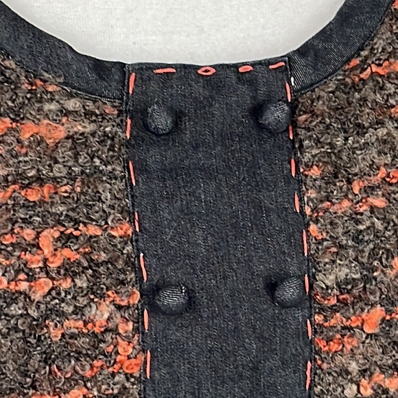 LULUMARI Anthropologie Multi Colored A Line Dress w/ button Detail sz Large - Picture 6 of 16